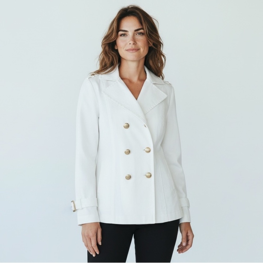 LINEA by LOUIS DELL’ OLIO ladies, off-white, long sleeve blazer, medium - Picture 16 of 16